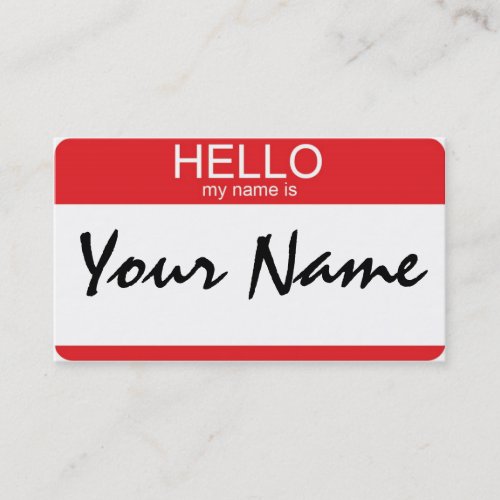 Hello my name is business card