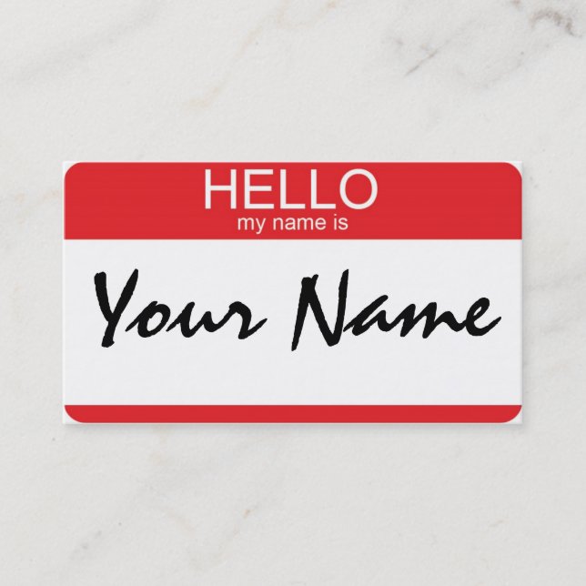 Hello my name is business card (Front)