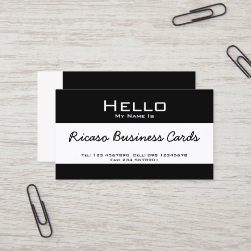 Hello My Name Is Business Card Template