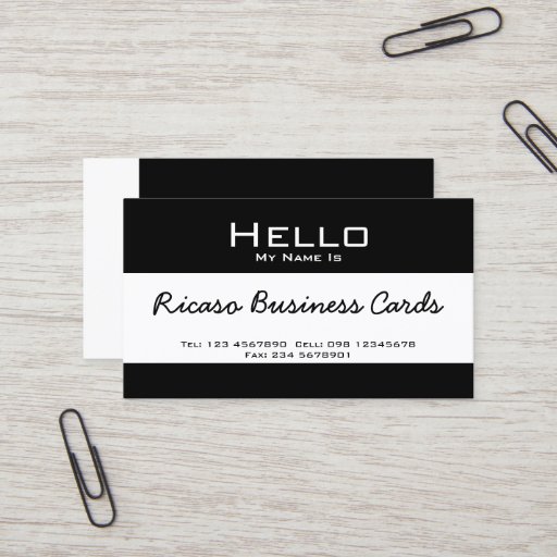 Customizable Hello My Name Is Business Card Template