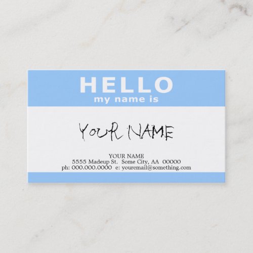 hello my name is : business card templates