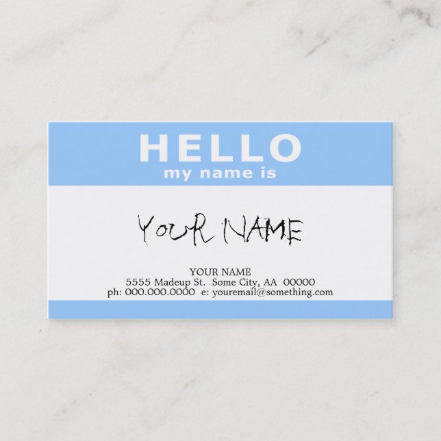 hello my name is : business card (Front)