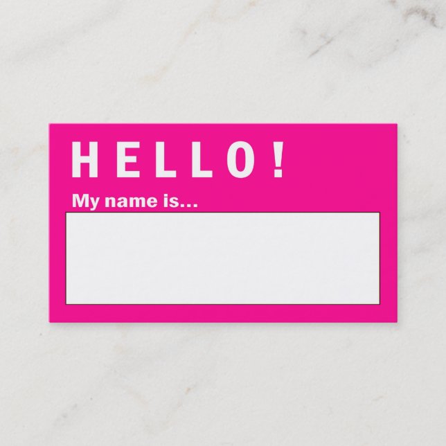 Hello My Name Is... Business Cards (Front)