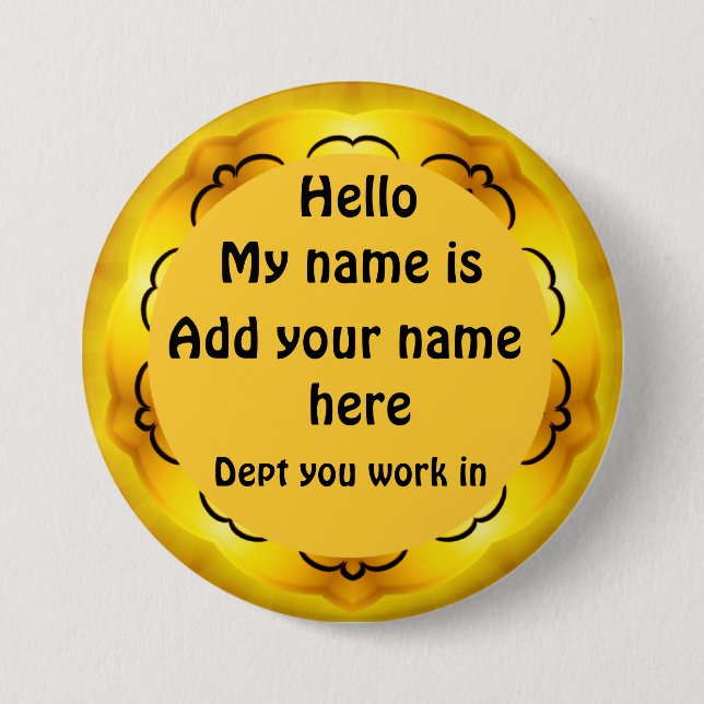 Hello,My name is.._ Button (Front)