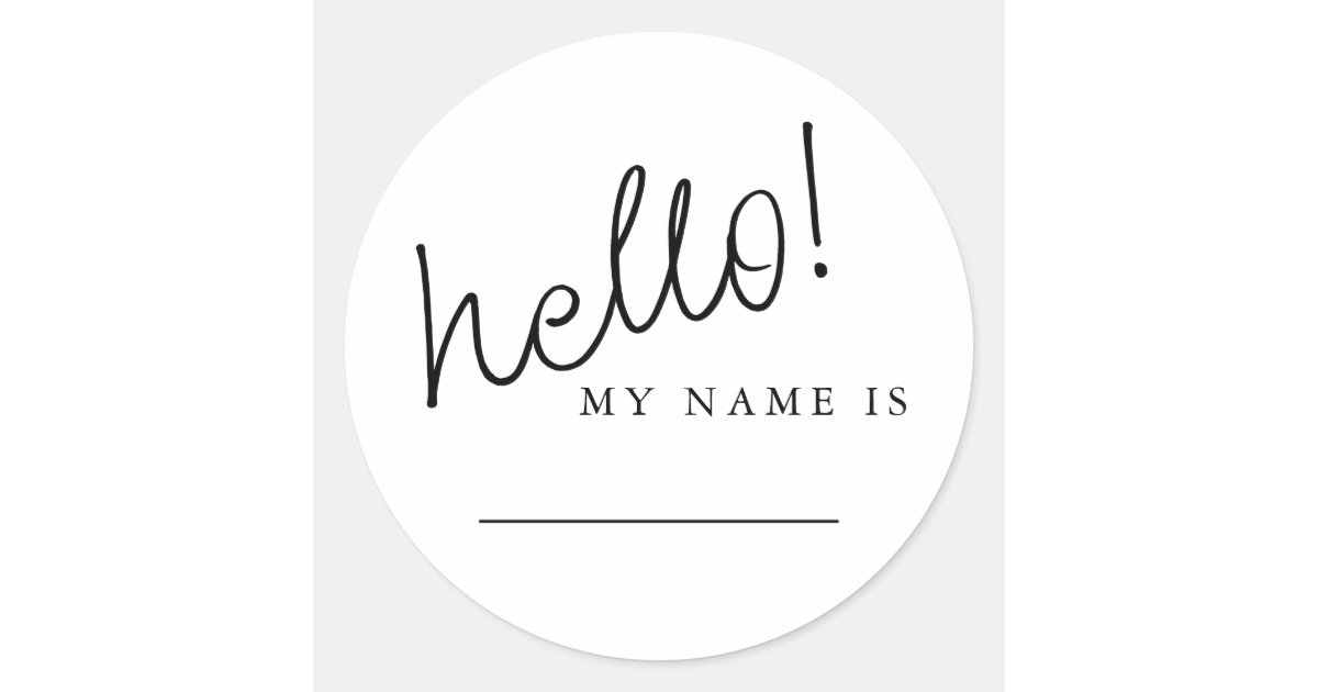 Hello My Name Is Casual Script Name Tag | Zazzle