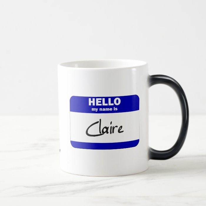 Hello My Name Is Claire (Blue) Mug