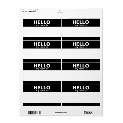 Hello my name is -- classic labels | Zazzle