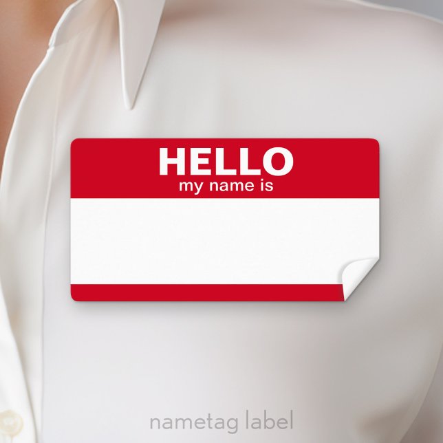 Hello my name is -- classic red label (Hello my name is Label)