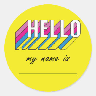 Hello My Name is Classic Round Sticker