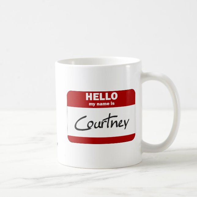 Hello My Name Is Courtney (Red) Coffee Mug (Right)