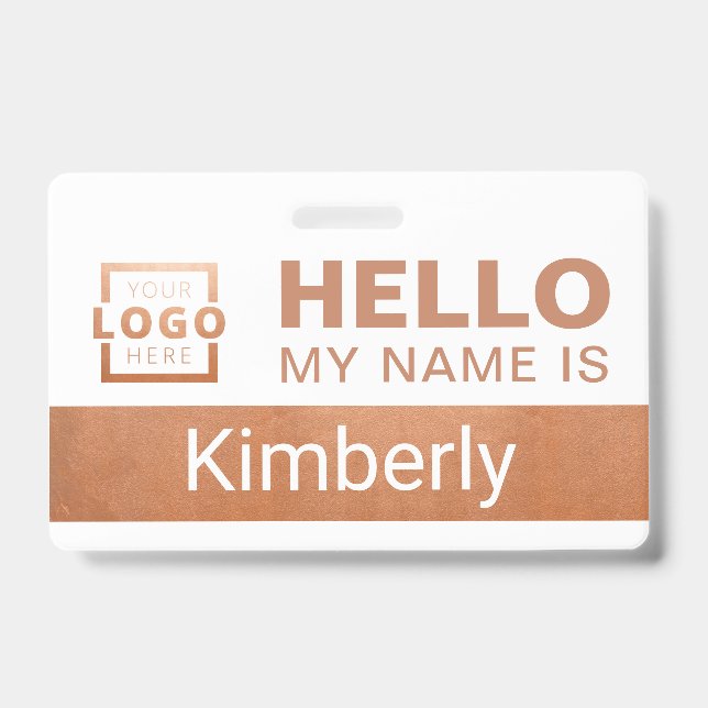 Hello My Name Is - Custom Business Employee Name Badge (Front)