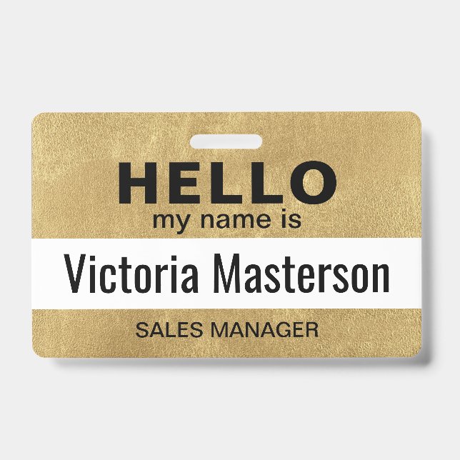 Hello My Name Is - Custom Business Employee Name Badge (Front)