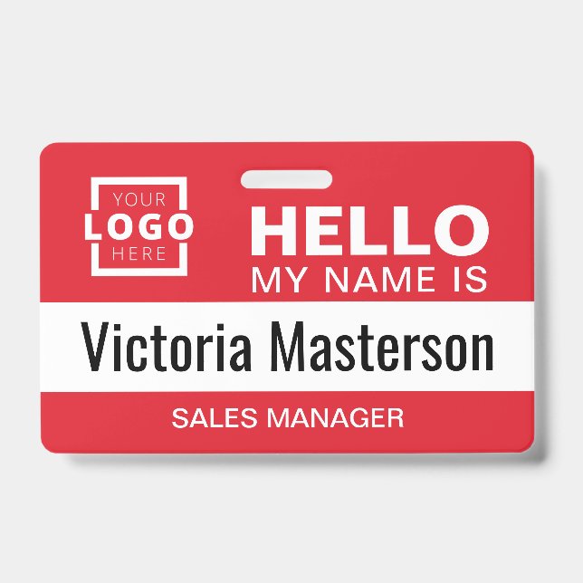 Hello My Name Is - Custom Business Employee Name Badge (Front)