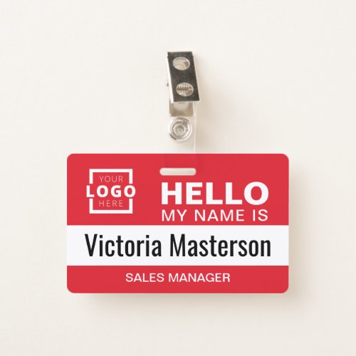 Hello My Name Is _ Custom Business Employee Name Badge