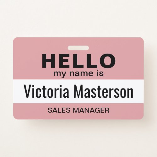 Hello My Name Is _ Custom Business Employee Name Badge