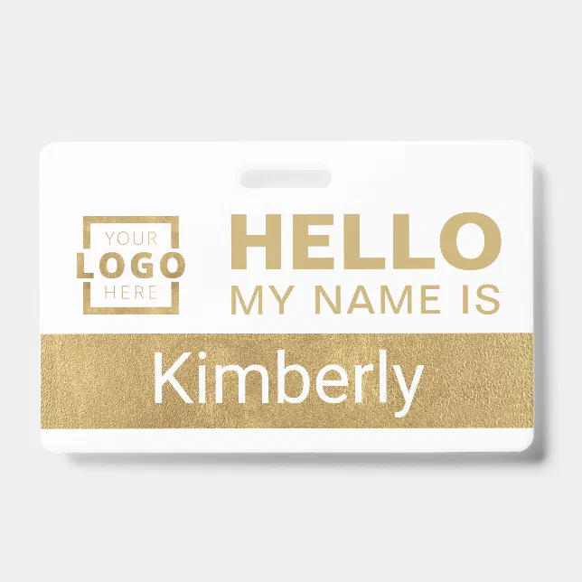 Hello My Name Is - Custom Business Employee Name Badge | Zazzle
