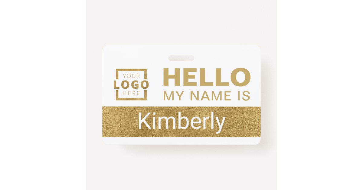 Hello My Name Is - Custom Business Employee Name Badge | Zazzle