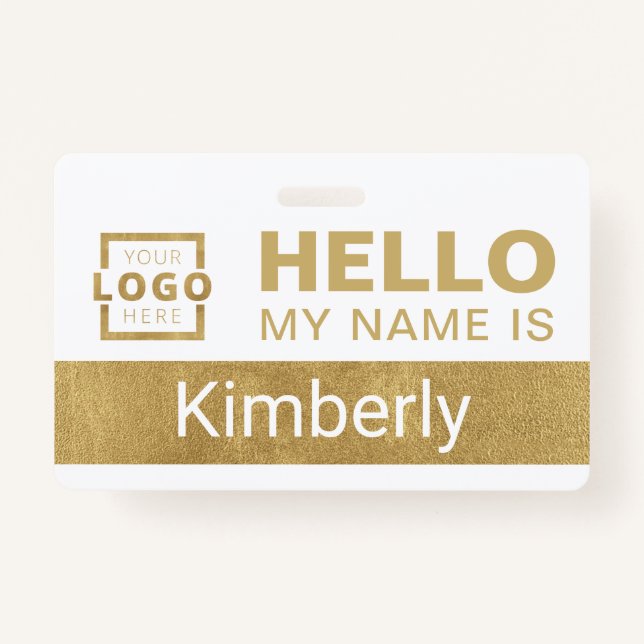 Hello My Name Is - Custom Business Employee Name Badge (Front)
