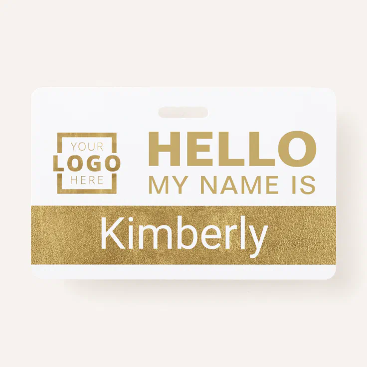 Hello My Name Is - Custom Business Employee Name Badge | Zazzle
