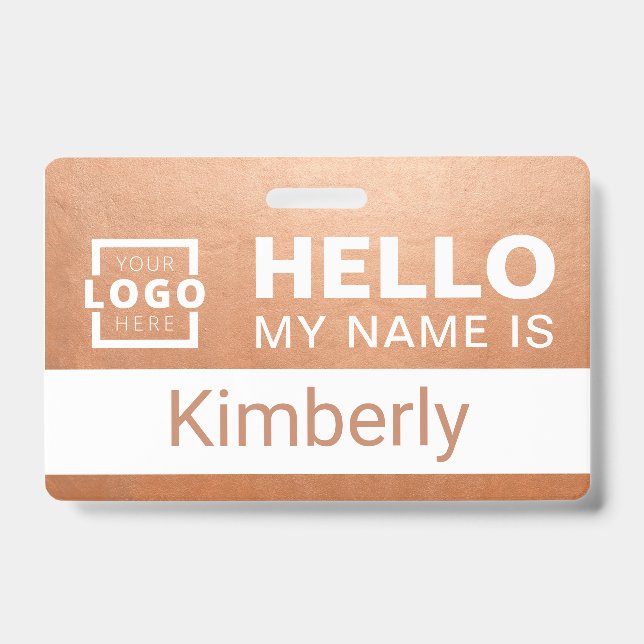 Hello My Name Is - Custom Business Employee Name Badge (Front)
