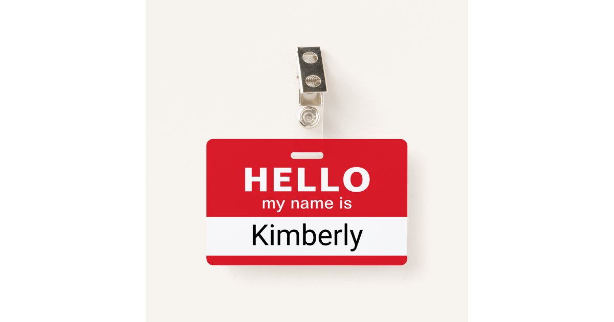 Hello My Name Is - Custom Business Employee Name Badge | Zazzle