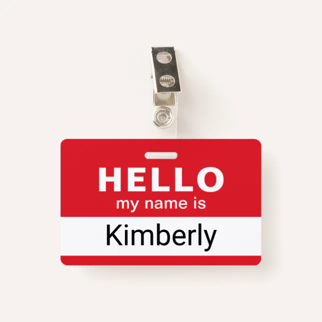 Hello My Name Is - Custom Business Employee Name Badge | Zazzle