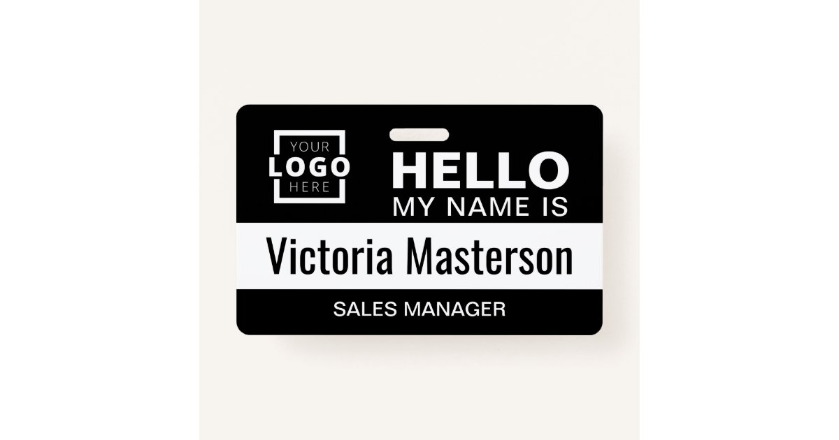 Hello My Name Is Custom Business Employee Name Badge