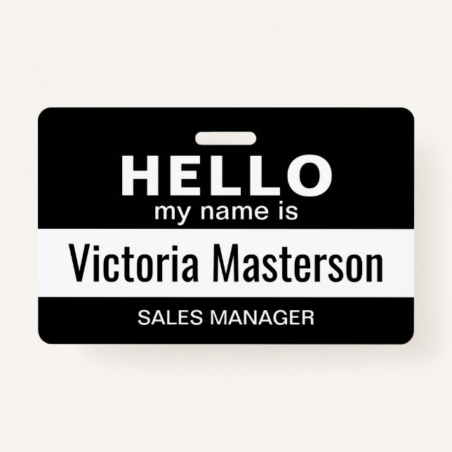 Hello My Name Is - Custom Business Employee Name Badge (Front)