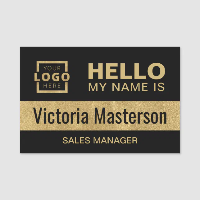 Hello My Name Is - Custom Business Employee Tag | Zazzle