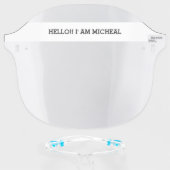 Hello! My name is - Custom Name Face Shield (Front w/Glasses)