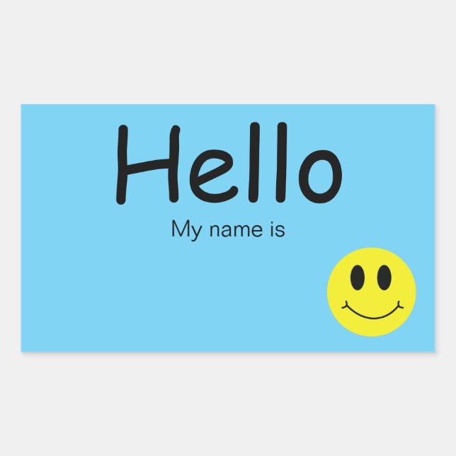 Hello, My Name Is Custom Name Tag Stickers (Front)
