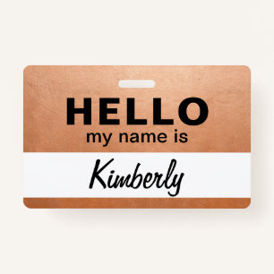 Hello My Name Is - Custom Script Employee Name Badge