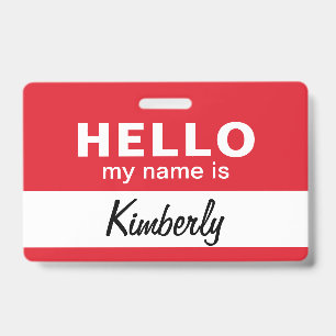 Hello My Name Is - Custom Script Employee Name Badge