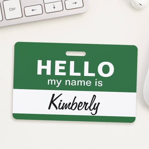 Hello My Name Is _ Custom Script Employee Name Badge