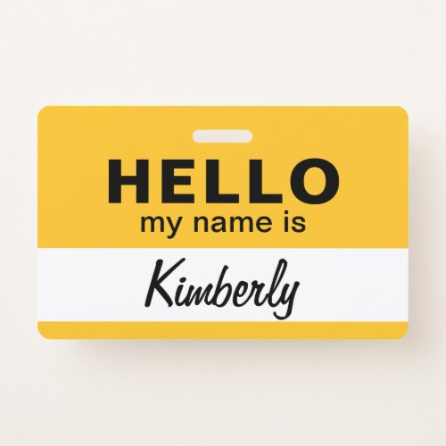 Hello My Name Is _ Custom Script Employee Name Badge