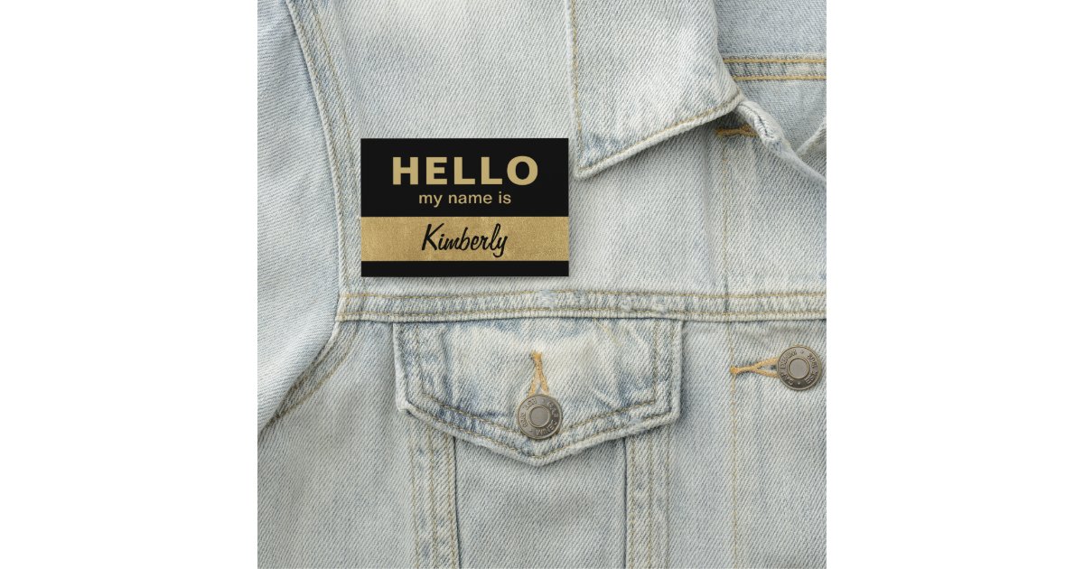 Hello My Name Is - Custom Script Employee Name Tag | Zazzle