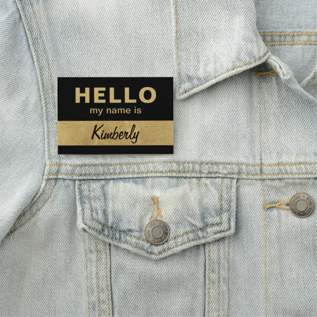 Hello My Name Is - Custom Script Employee Name Tag | Zazzle