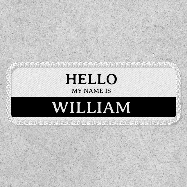 "Hello My Name is" Employee Minimalist Custom Patch (Front)