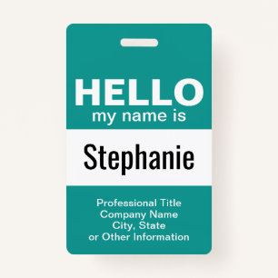 Hello my name is - event pass - can change color badge