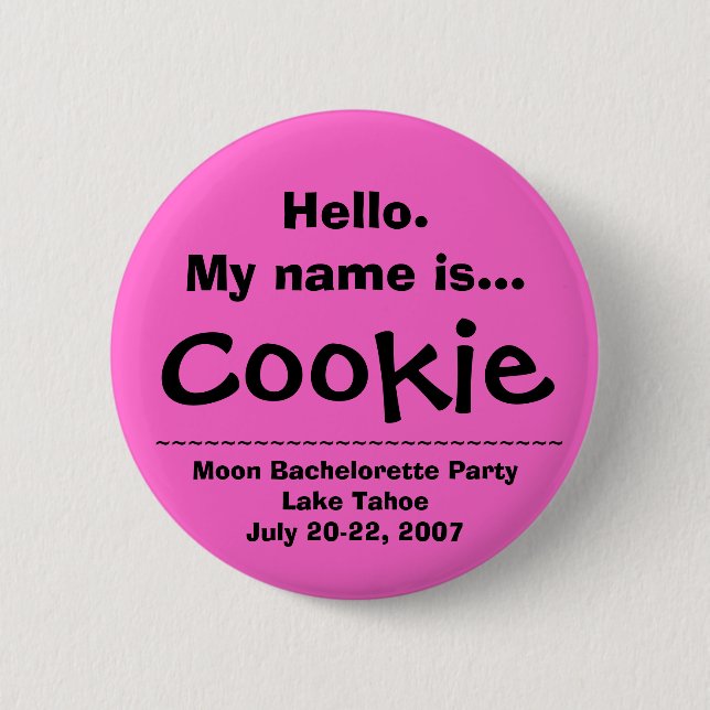 Hello.My name is Ginger Pinback Button (Front)