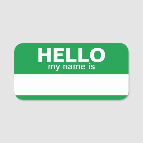 Hello my name is _ Green _ Business Contact Info Name Tag