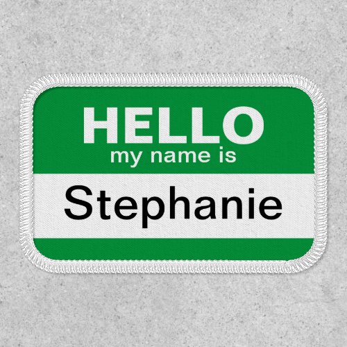 Hello my name is _ Green _ Custom Employee Name Patch