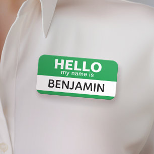 Hello my name is - Green - Custom Employee Tag