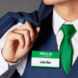 Hello My Name Is - Green Name Tag at Zazzle