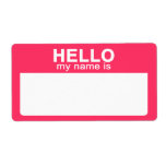 Hello My Name is, Hot Pink Name Tag Labels
