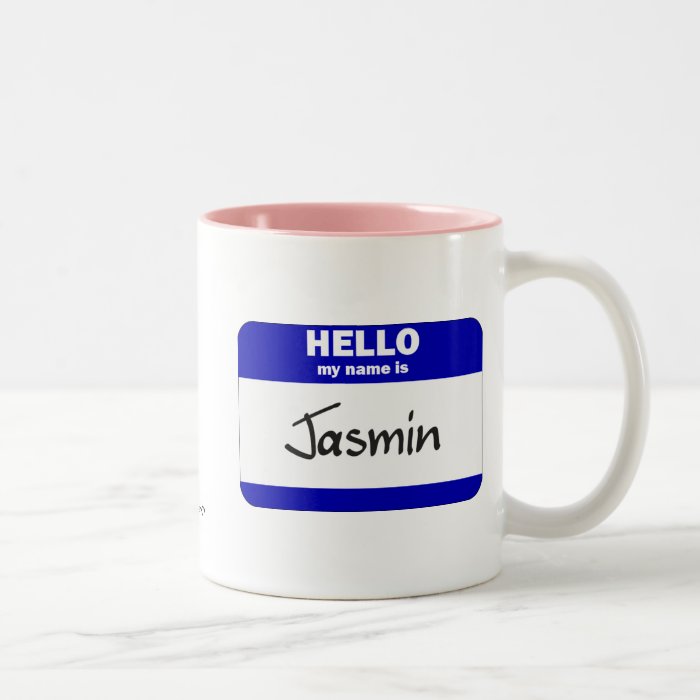 Hello My Name Is Jasmin (Blue) Coffee Mugs