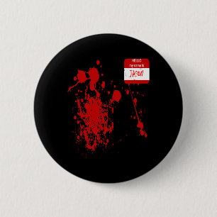 Hello My Name Is Jason Funny Halloween Costume Button