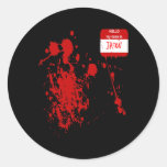 Hello My Name Is Jason Funny Halloween Costume  Classic Round Sticker