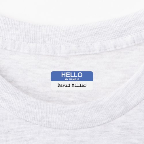 Hello My NAME Is Kids Clothes Labels Fun Blue
