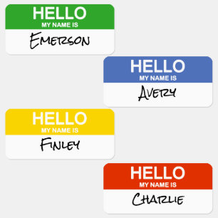 Hello My NAME Is Kids Primary Colors Fun Kids' Labels